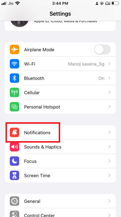 Seleziona Notifiche. Come disattivare la consegna silenziosa su iMessage